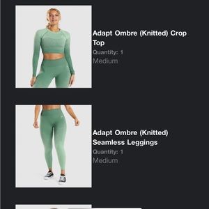 Gymshark Adapt Ombre Seamless Leggings and Crop top-